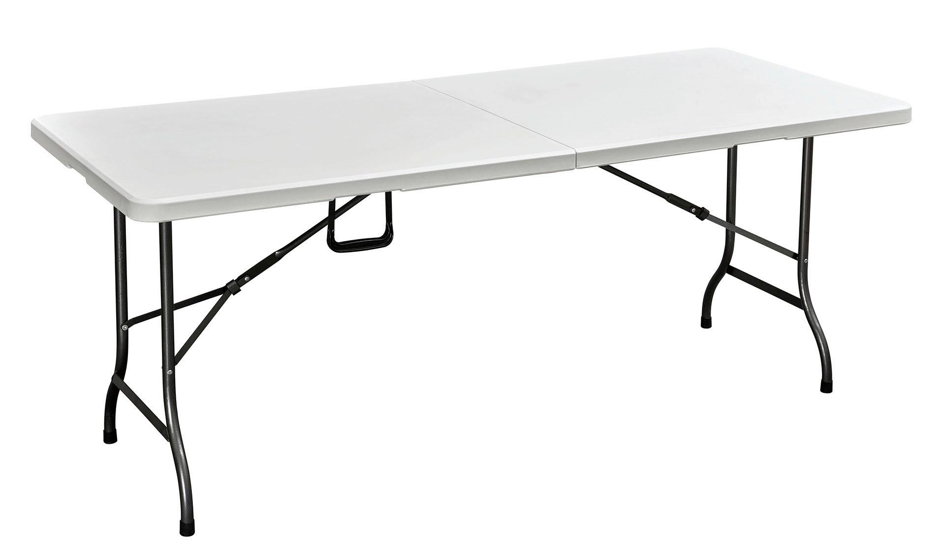 Biertischgarnitur Mufaro - Schwarz/Weiß, Basics, Kunststoff/Metall - Gardenson