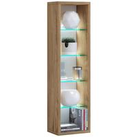 Wandregal Rasito Honigeiche Dekor - Honigeiche, Design, Glas/Holzwerkstoff (21/77/14cm) - MID.YOU