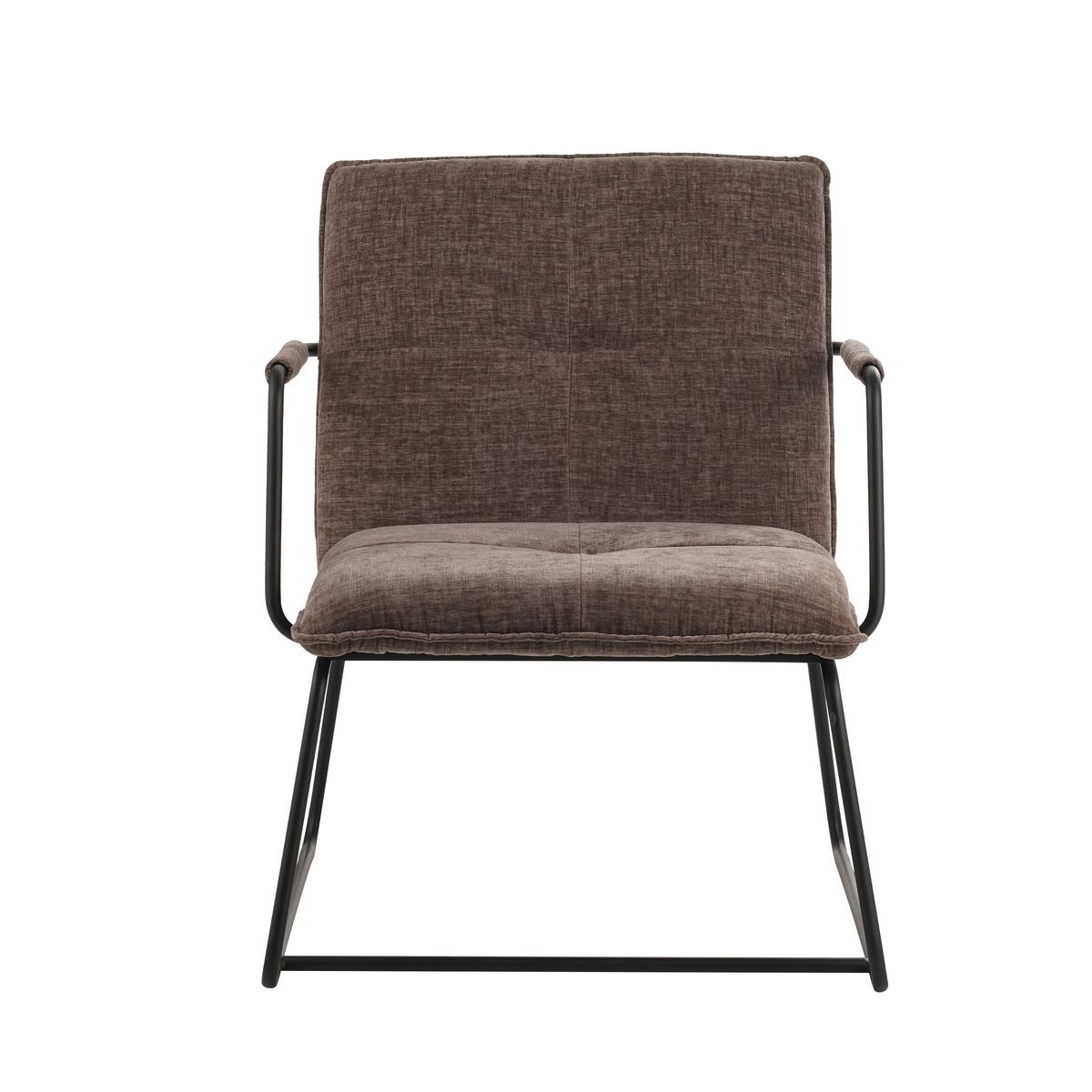 Sessel Bilbao Grau B: 65 cm - Schwarz/Grau, MODERN, Textil (65/80/68cm) - MID.YOU