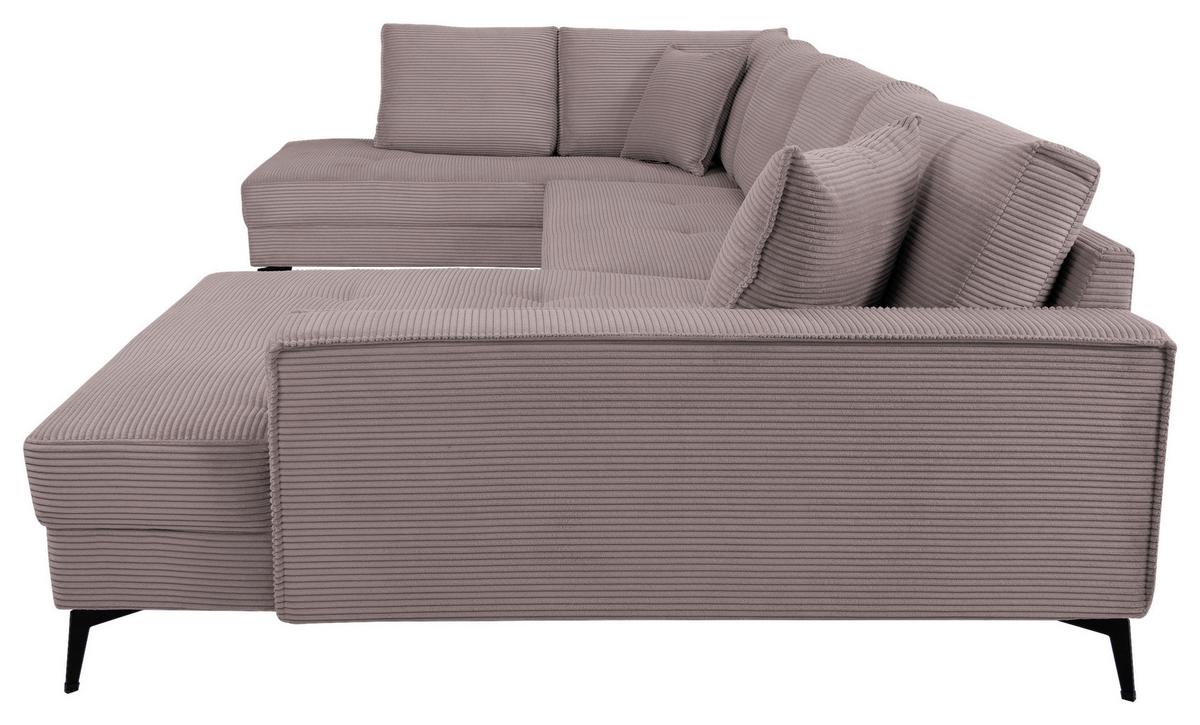 Wohnlandschaft Zero Rosa U-Form 195x362x173cm - Schwarz/Rosa, Trend, Textil (195/362/173cm)