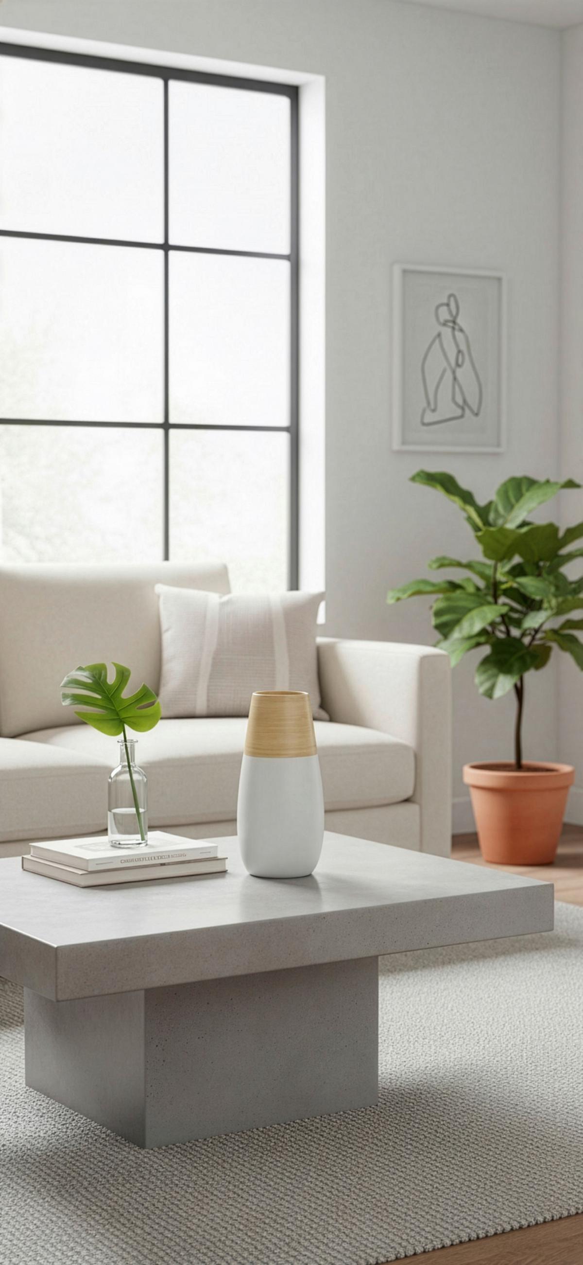 Dekovase Synthia - Naturfarben/Weiß, Design, Naturmaterialien (13/28cm) - James Wood