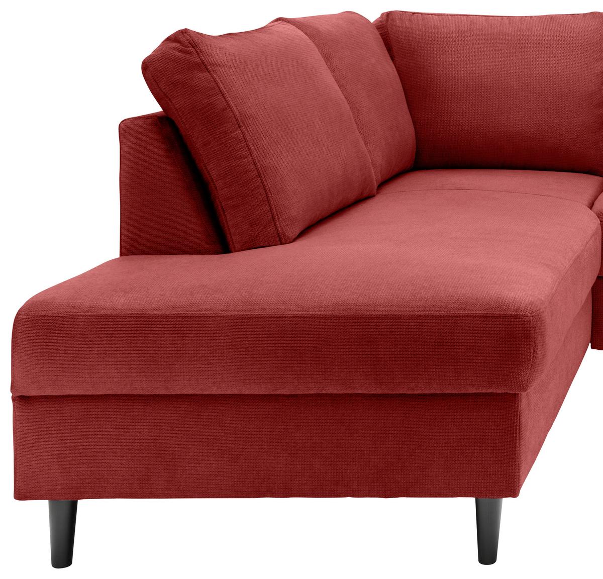 Eckschlafsofa Passione, Rot S: 200x242 Cm - Rot/Schwarz, MODERN, Textil (200/242cm) - Livetastic