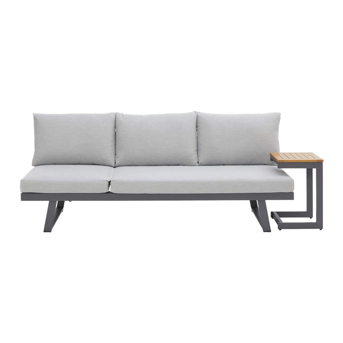 Záhradná lavica LOAN - sivá/antracitová, Modern, kov/drevo (210/84/78cm) - Bessagi Garden