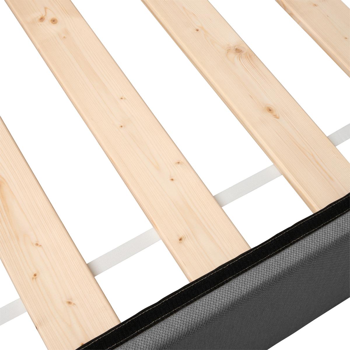 Boxbett mit Topper 160x200 Antonio - Schwarz/Grau, KONVENTIONELL, Holz/Holzwerkstoff (160/200cm) - P & B