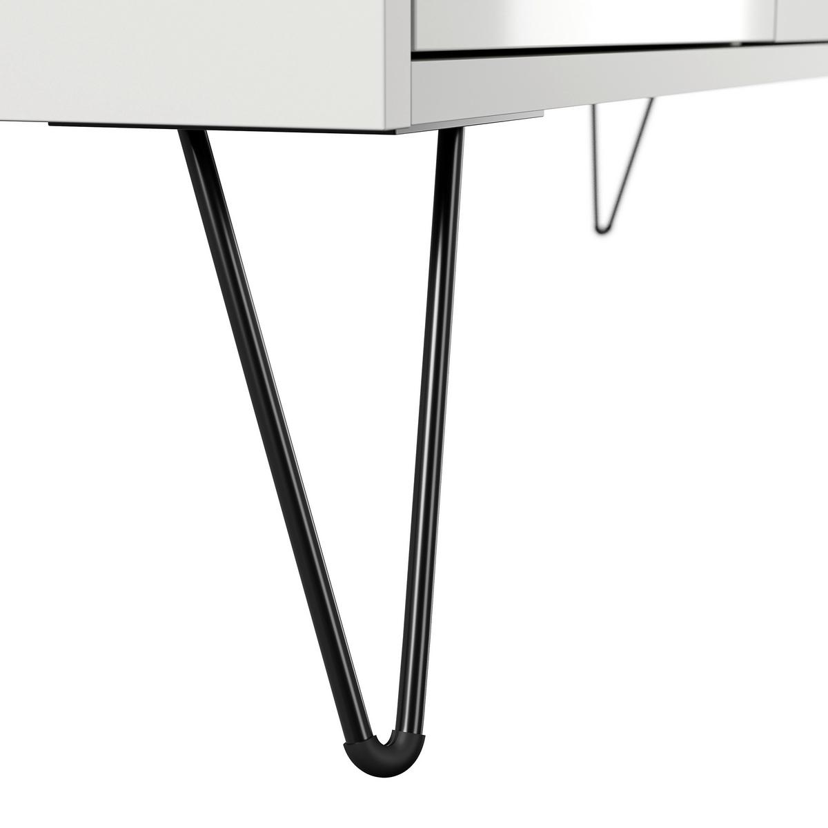 Sideboard Posseik Industrial Eichefarben/Weiß B: 199 cm - Weiß Hochglanz/Eichefarben, Design, Holzwerkstoff (199/75,8/42cm) - MID.YOU
