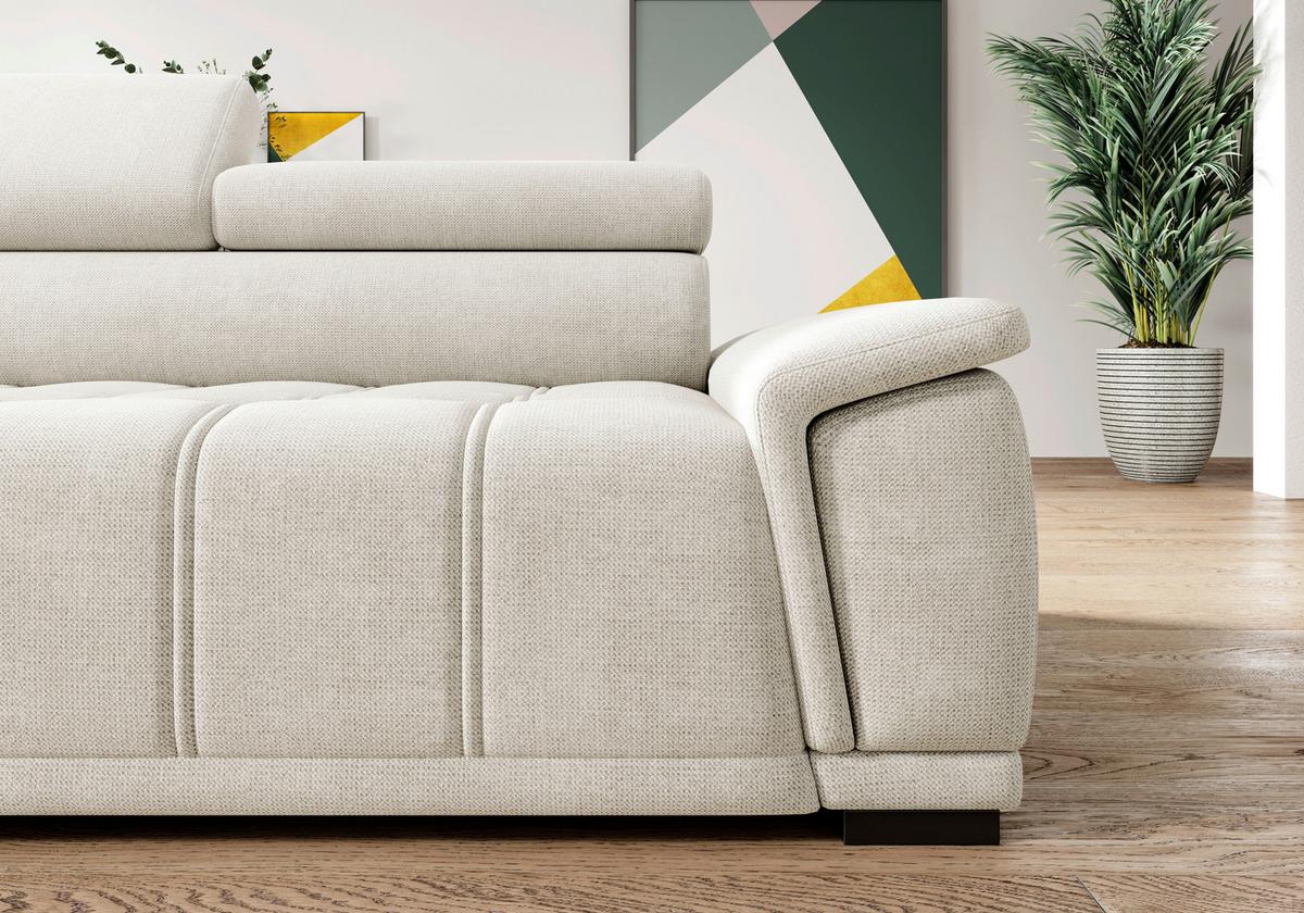 Rohová sedačka GRINALDI, ľavá, piesková - čierna/piesková, Modern, textil/plast (106/283cm) - Premium Living