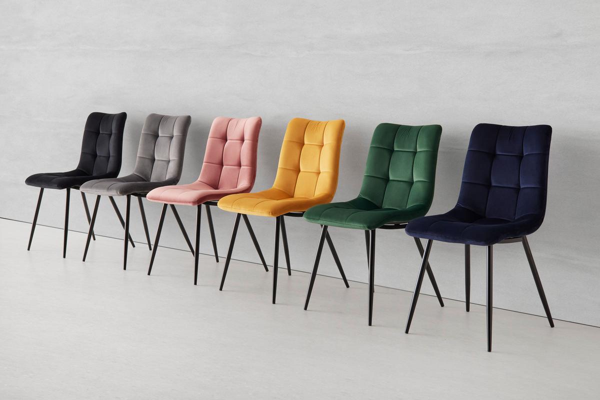 Elegantní židle SURI růžová - růžová/černá, Moderní, kov/dřevo (46/87/59cm) - Bessagi Home