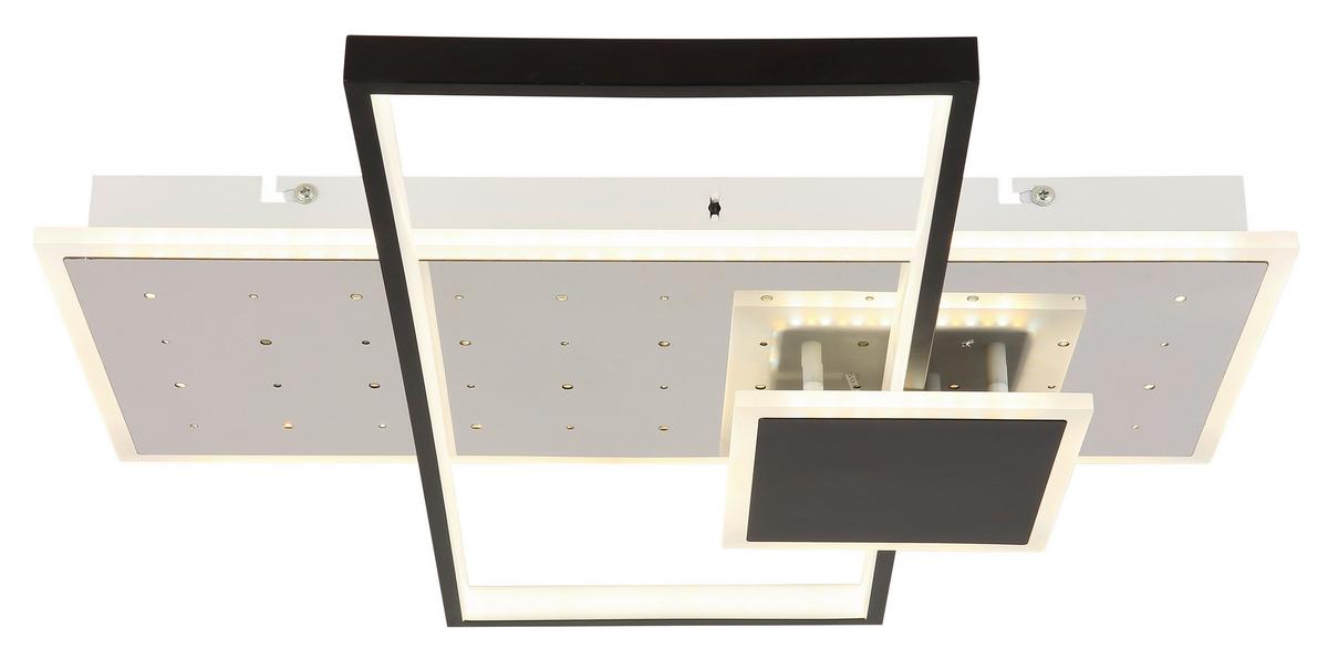 LED-Deckenleuchte 67146 - Opal/Schwarz, Design, Kunststoff/Metall (50/50/7,2cm) - Globo