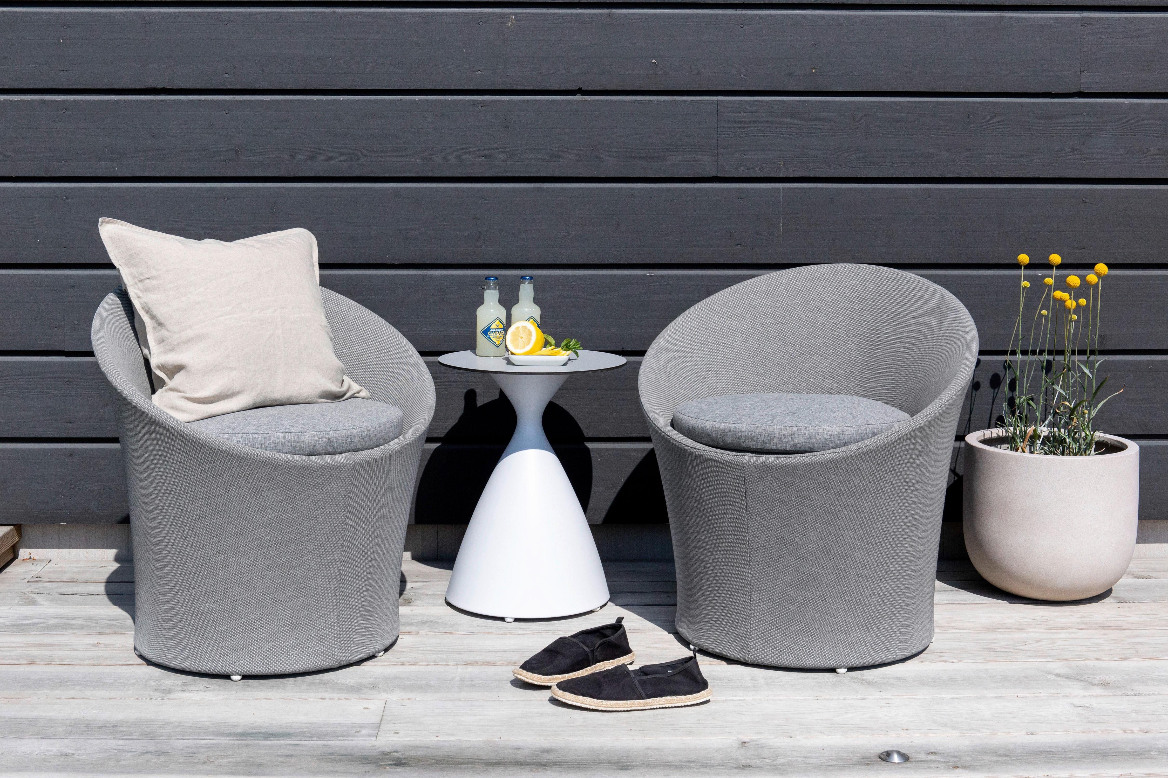 Gartenset Spoga - Weiß/Grau, KONVENTIONELL, Textil/Metall - Gardenson