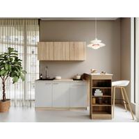 MINIKÜCHE Weiß/Eichefarben B: 150cm - Eichefarben/Weiß, Design, Holzwerkstoff (150cm) - Respekta