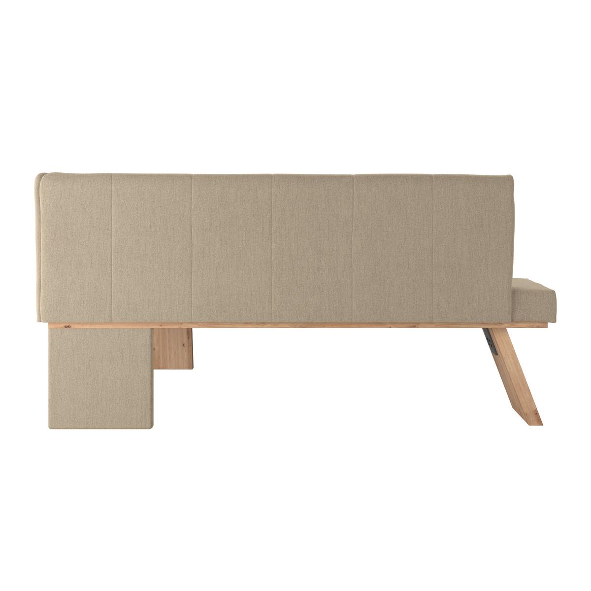 Eckbank Emma Ii Webstoff Beige, B: 140 Cm - Eichefarben/Beige, KONVENTIONELL, Holzwerkstoff/Textil (160/140cm)