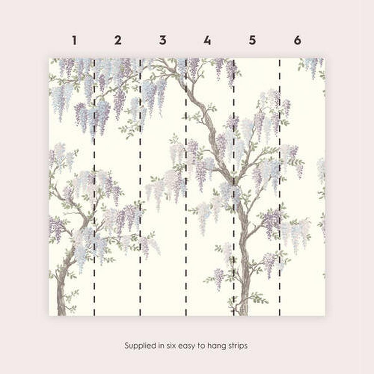 Fototapete Wisteria Garden - Silberfarben/Multicolor, Trend, Papier/Kunststoff (280/300cm)