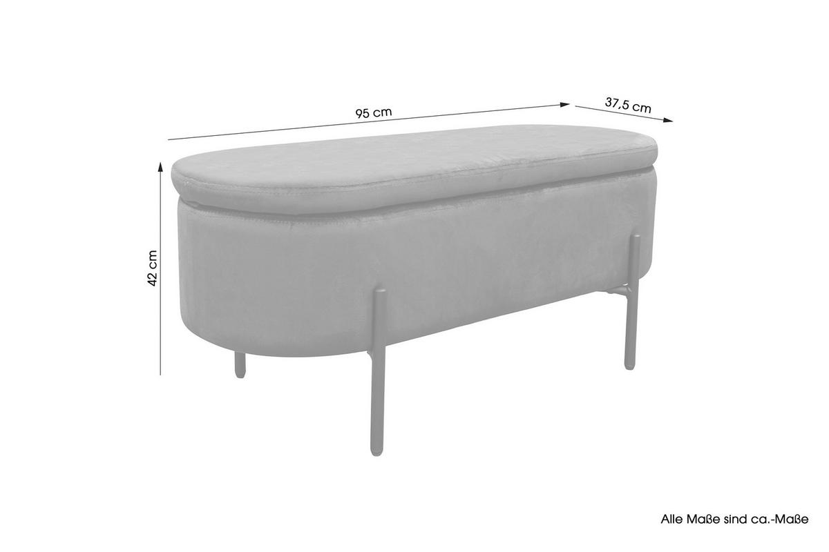 Sitzbank Nova Schwarz, Grau B: 95 cm - Schwarz/Grau, Design, Textil/Metall (95/42/37,5cm) - MID.YOU