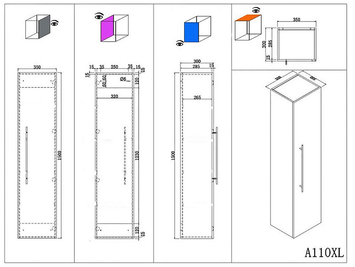 HOCHSCHRANK Homeline Weiß HG B: 35cm - Weiß Hochglanz, Basics, Holzwerkstoff (35/150/30cm) - MID.YOU