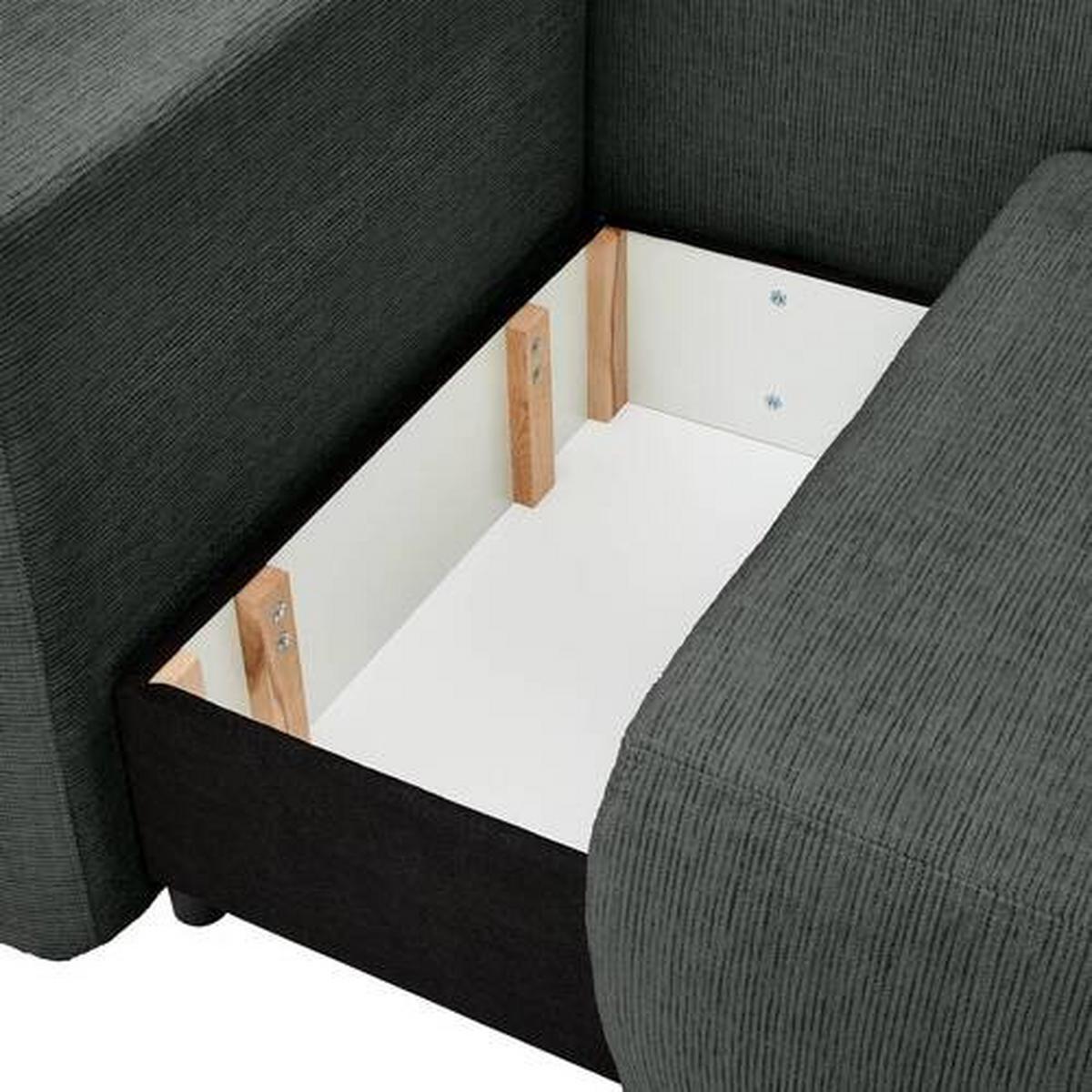 Chaiselongue Nello - Anthrazit/Schwarz, KONVENTIONELL, Textil (93/73/171cm) - MID.YOU