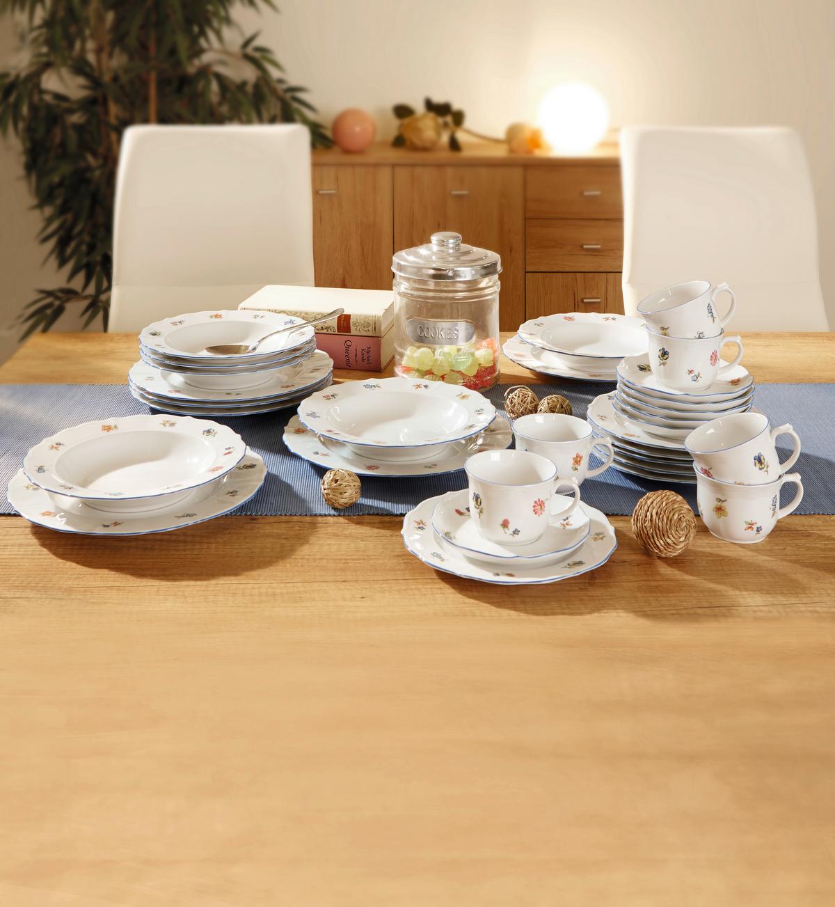 Dessertschale Porzellan Weiß/ Blau Sonate L/b: Ca. 15/15 Cm - Blau/Weiß, KONVENTIONELL, Keramik (15/15/5cm) - Seltmann Weiden