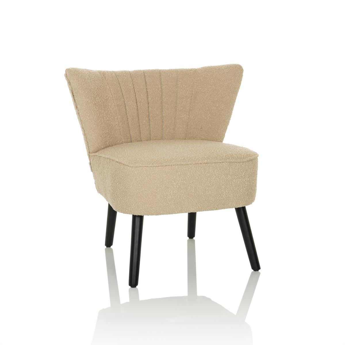 Loungesessel Maniso Beige B: 72 Cm - Beige/Schwarz, MODERN, Holz/Textil (72/77/65cm) - MID.YOU