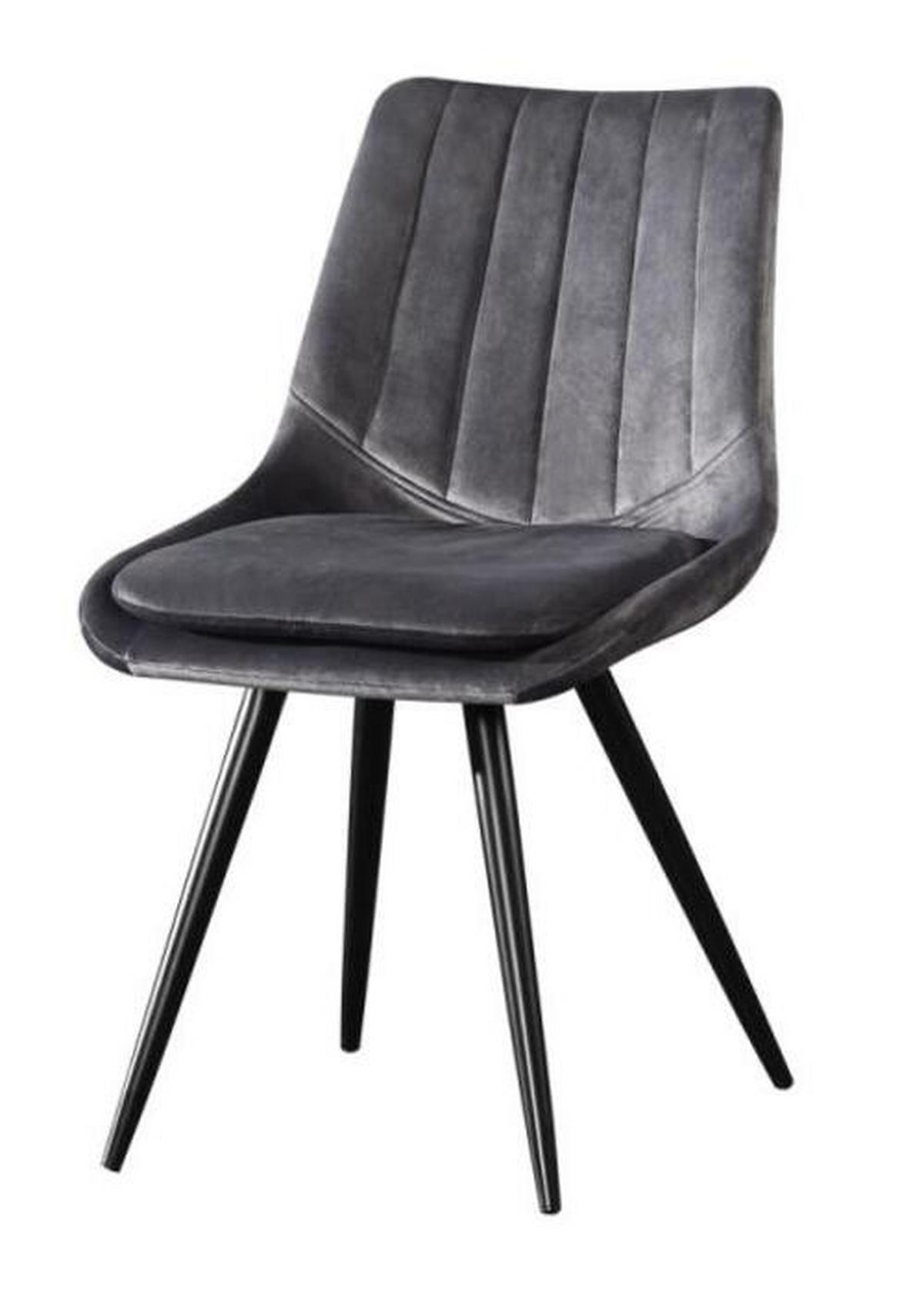 Jedálenská stolička JOY tmavá šedá - čierna/tmavosivá, Modern, kov/drevo (49/82/55cm) - Modern Living