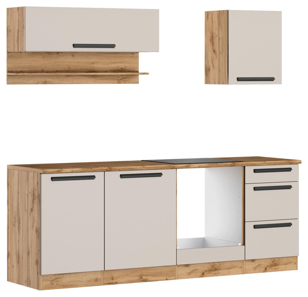 Küchenleerblock Aveiro Kaschmir/Eiche Wotan B: 220cm - Kaschmir/Eiche Wotan, Trend, Holzwerkstoff (220cm) - Held
