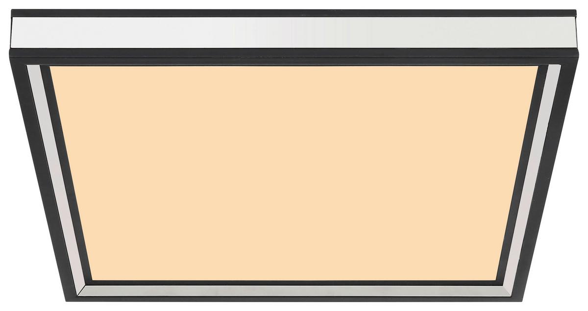 LED-Deckenleuchte Jessy L: 30 cm 1-Flammig - Opal/Schwarz, Basics, Glas/Kunststoff (30/30/6,5cm) - Globo
