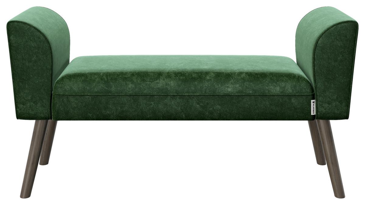 Hockerbank Tiffany Samt Grün H: 54,50 Cm - Walnussfarben/Grün, MODERN, Textil (92.7/54,5/30cm) - Playboy