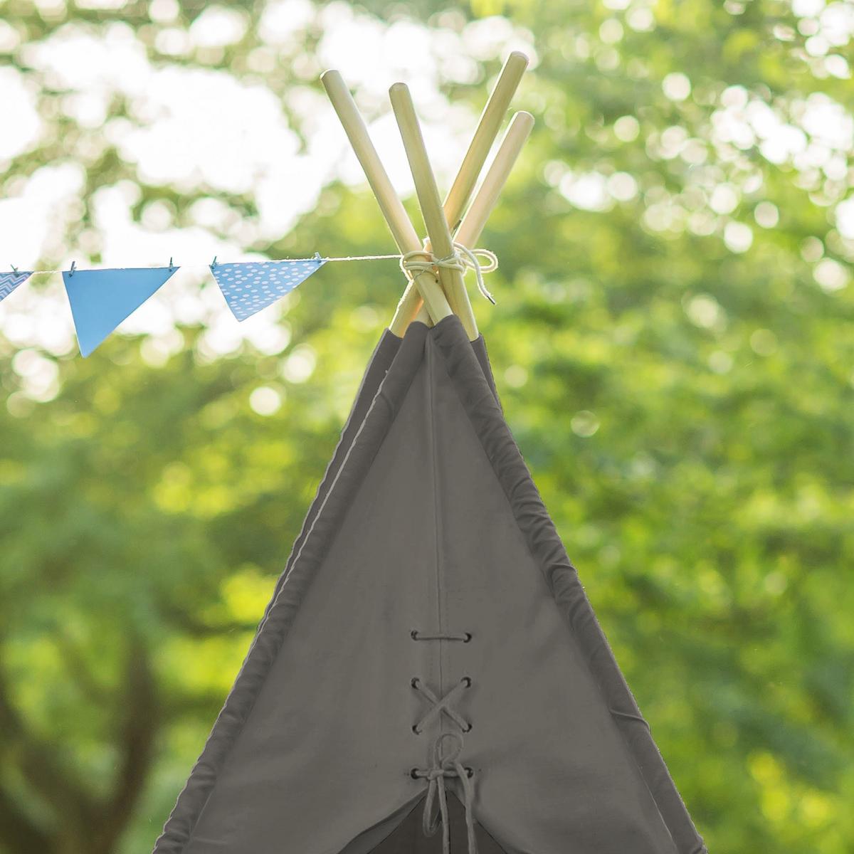 Spielzelt Tipi Mit Fenster Grau Sunny - Grau, LIFESTYLE, Textil (120/159,/120cm) - Ambia Garden