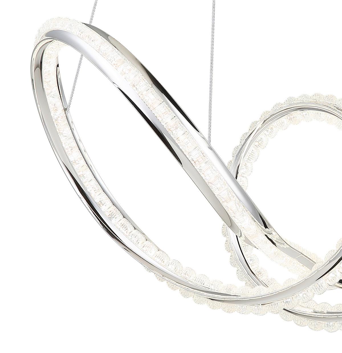 Led-hängeleuchte Memory-Funktion - Klar/Chromfarben, Design, Kunststoff/Metall (60/28/120cm) - Globo