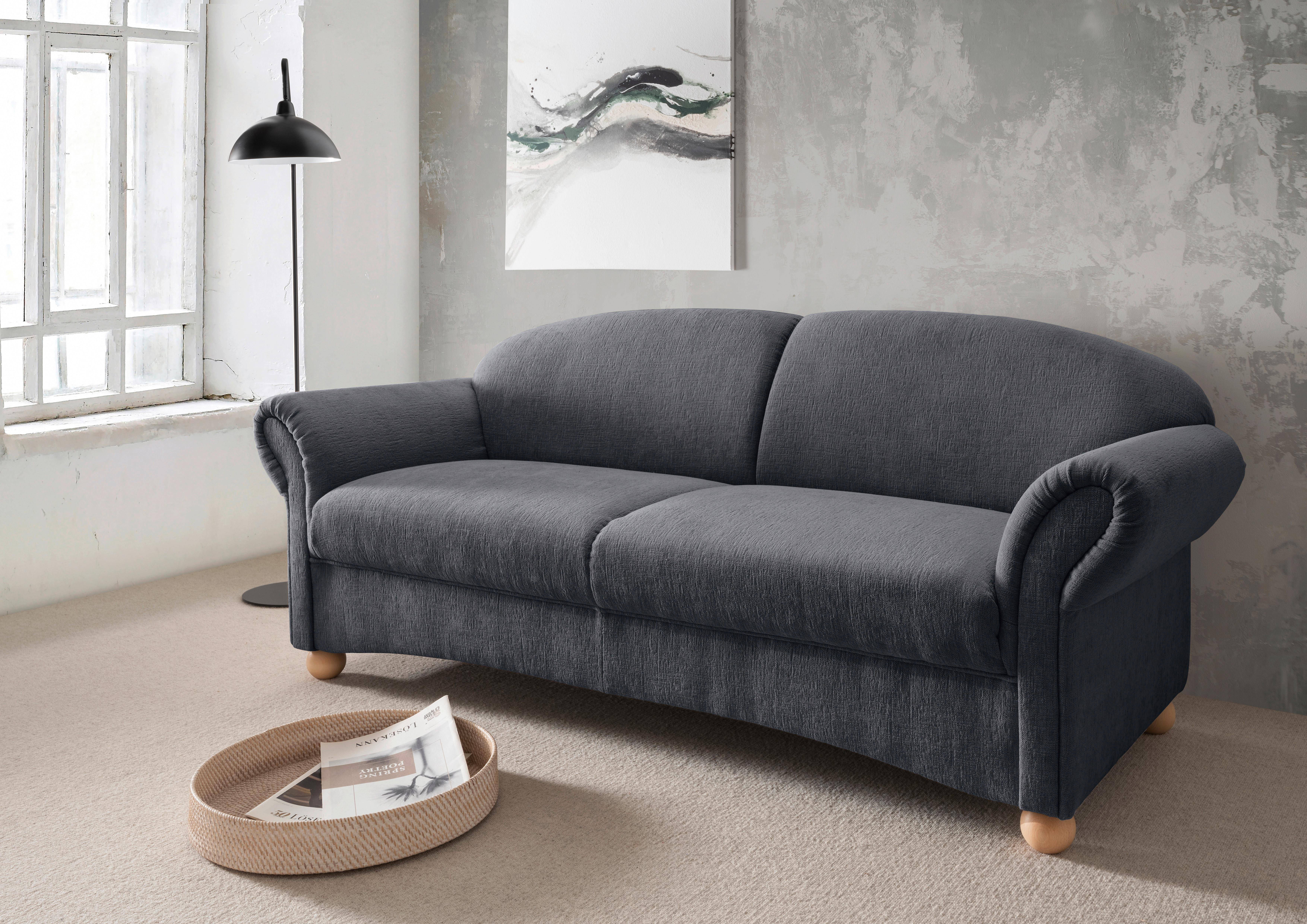 2,5-SITZER Torello Anthrazit B: 198cm - Wildeiche/Anthrazit, KONVENTIONELL, Textil (198/84/80cm) - Livetastic
