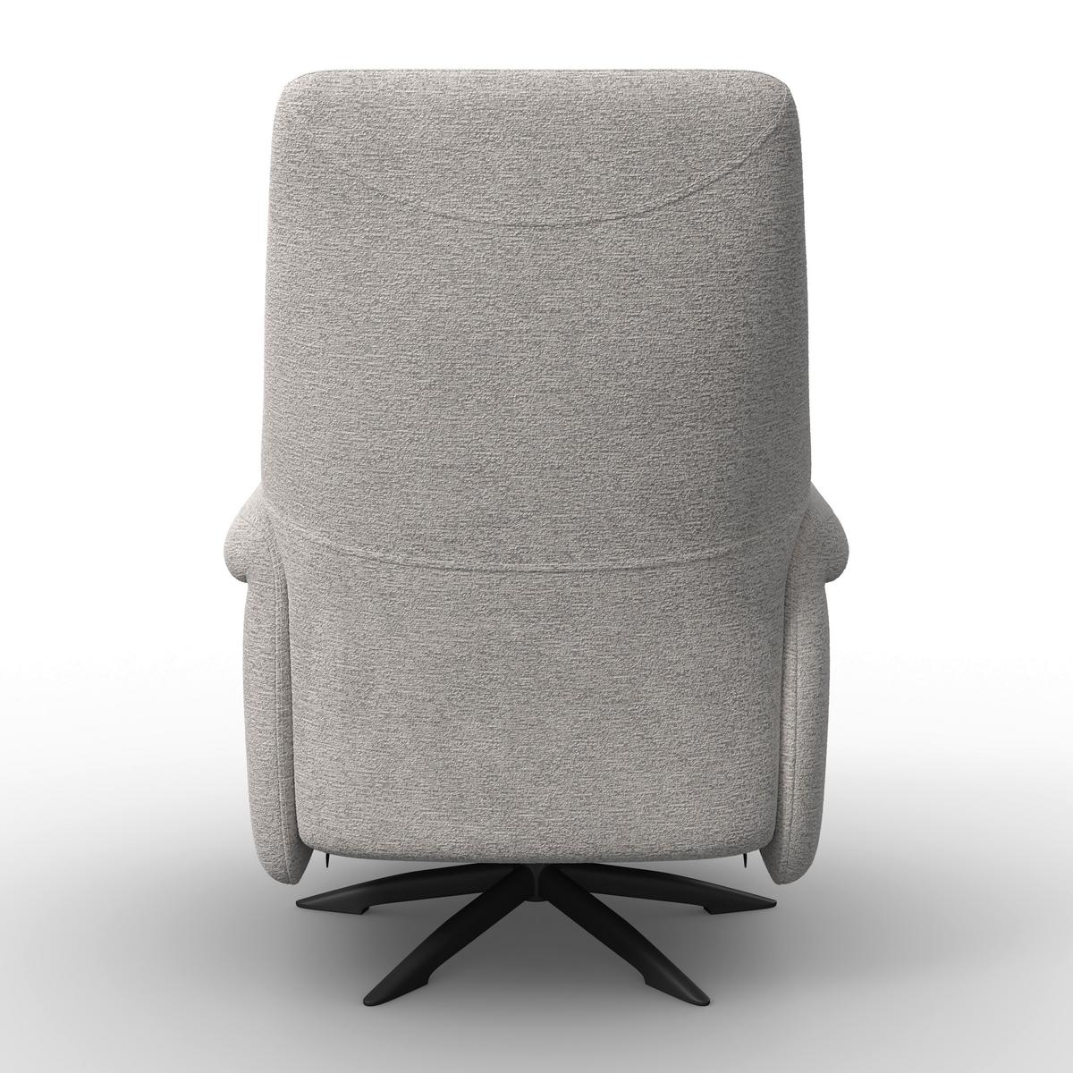 Relaxační křeslo ALICE, světle šedé buklé, max. 140 kg - černá/světle šedá, Moderní, kov/dřevo (76/110/94cm) - Bessagi Home