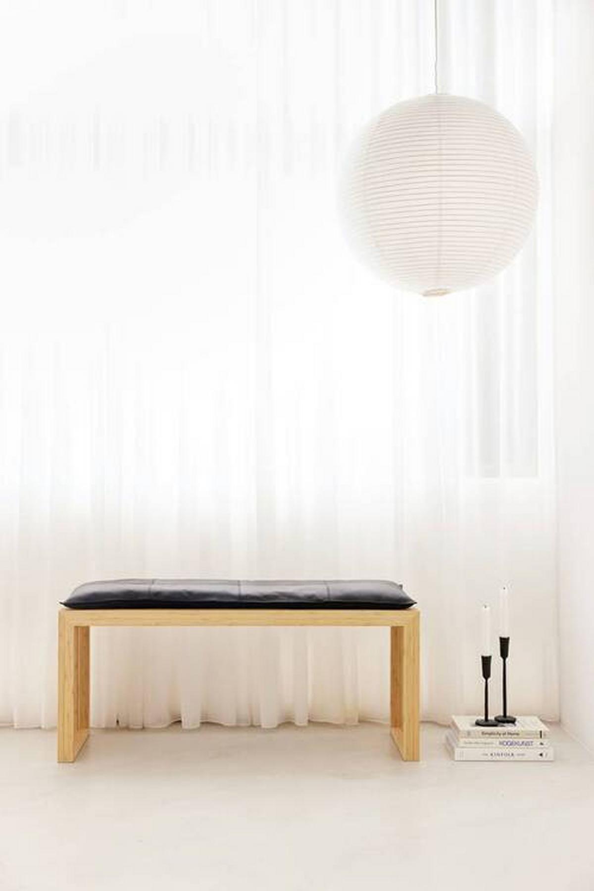 Bankauflage Lederkissen Schwarz B: 104 Cm - Schwarz, Design, Leder (104/3/35cm) - MID.YOU