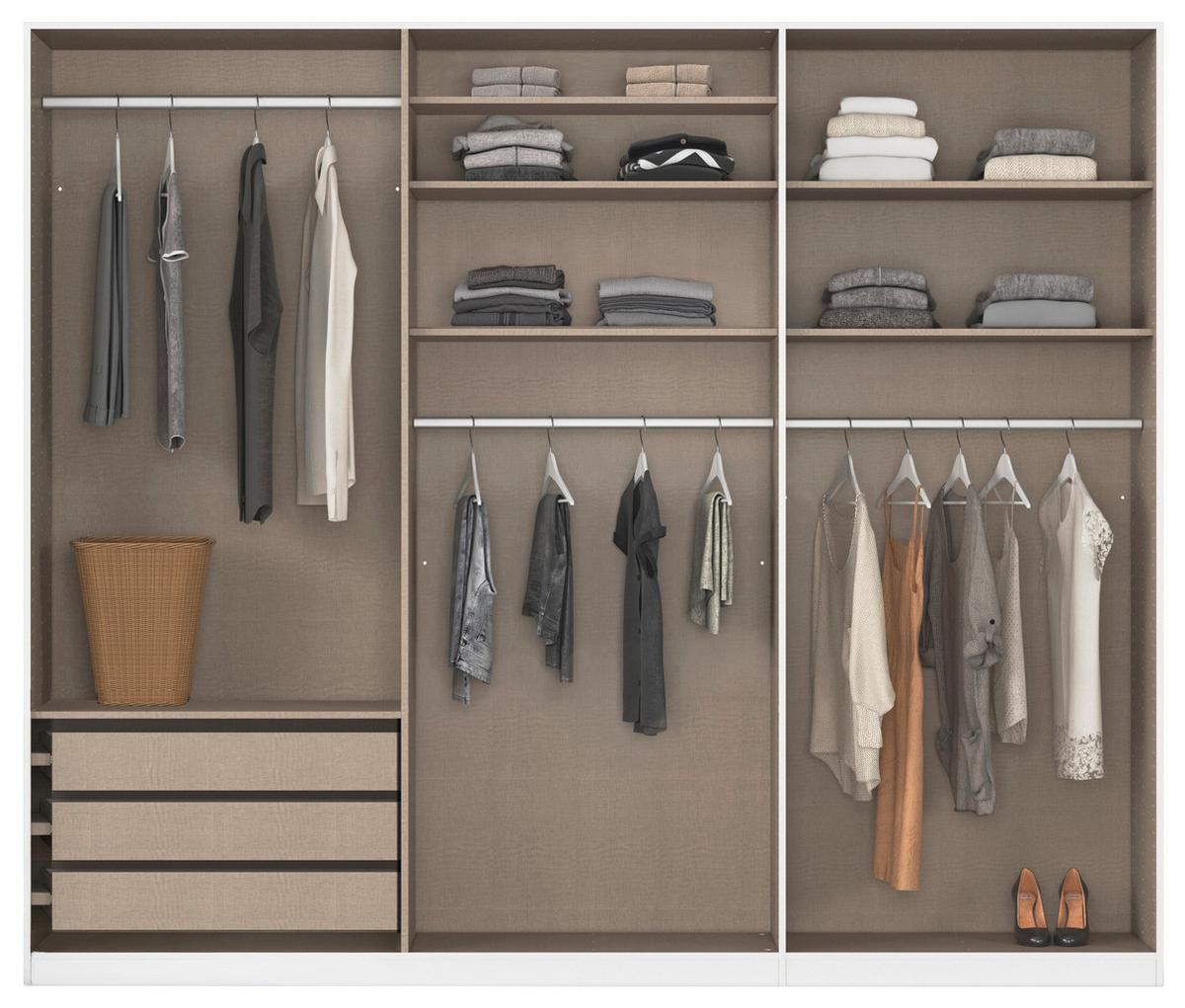 Kleiderschrank Safari B: 271 cm - Champagner/Eiche Artisan, KONVENTIONELL, Holzwerkstoff (271/210/54cm)