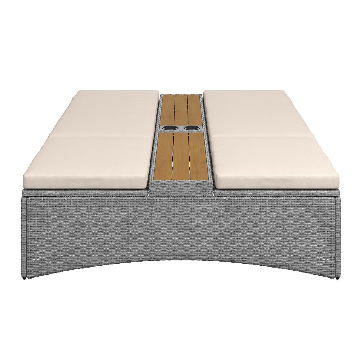 ZÁHRADNÉ LEŽADLO MONERO - krémová, Modern, kov/drevo (203/155/150cm) - Bessagi Garden