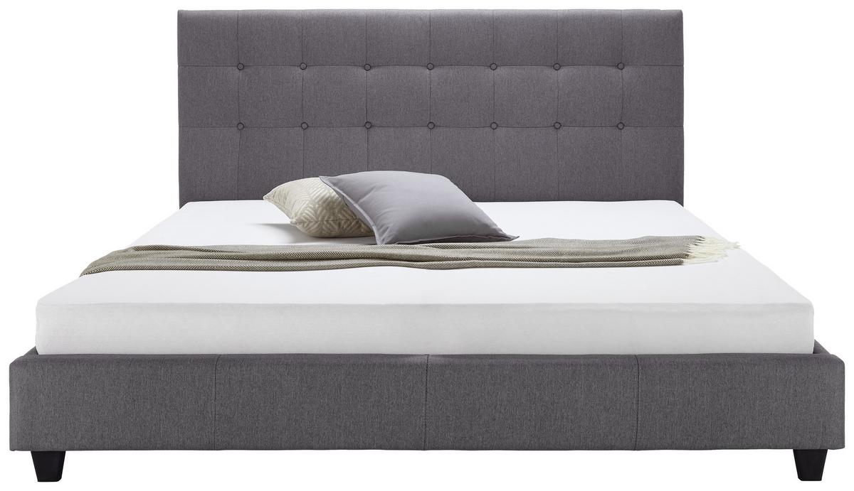 Čalouněná postel Frederico, 180x200, šedá - šedá/černá, Moderní, kov/dřevo (180/200cm) - Bessagi Home