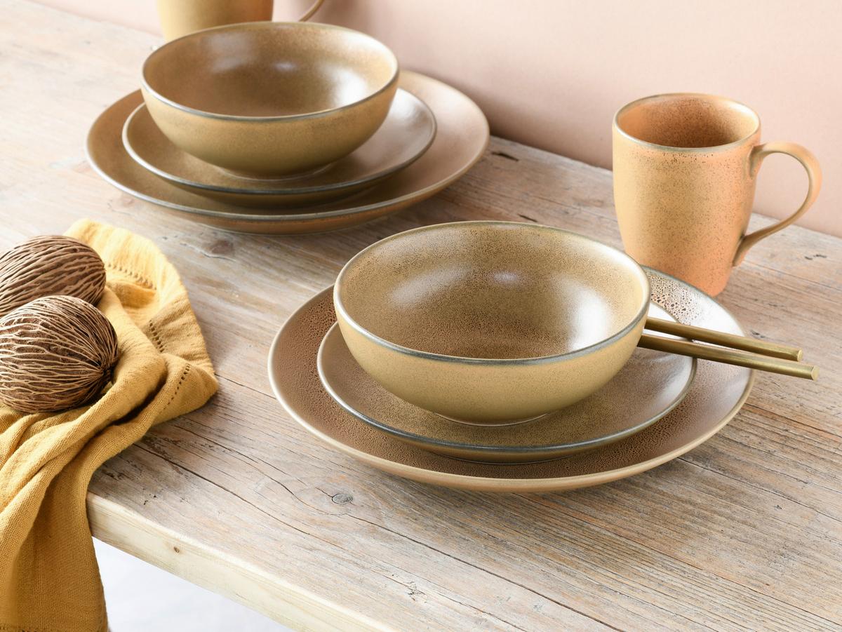 Kombiservice 16-Teilig. Steinzeug, für 4 Personen - Sahara, Basics, Keramik - Creatable