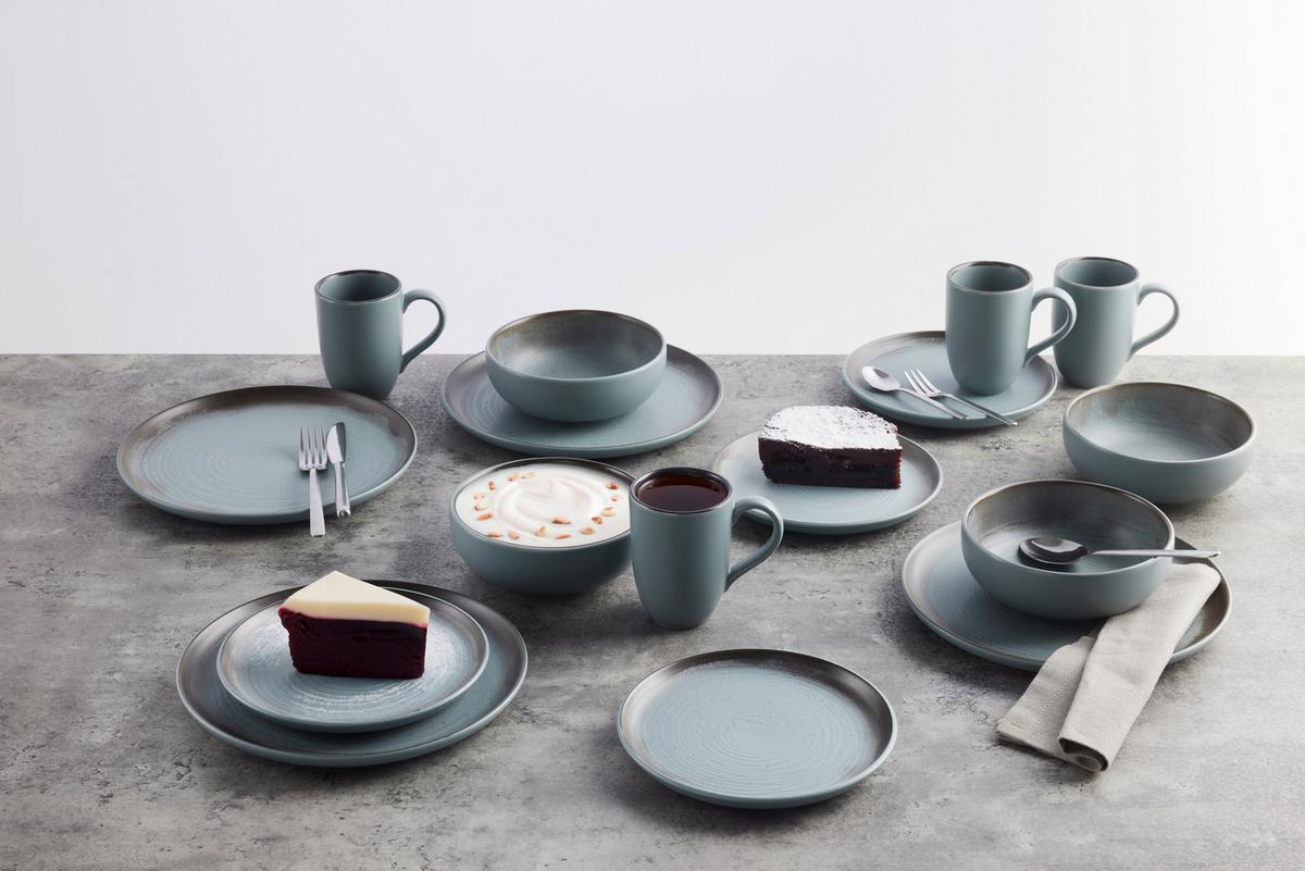 Kombinovaná souprava 16-dilná - černá/zelená, Moderní, keramika - Mömax