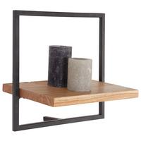 NÁSTĚNNÝ REGÁL ALIA -SB- - černá/barvy akácie, Moderní, kov/dřevo (35/35/25cm) - Mömax