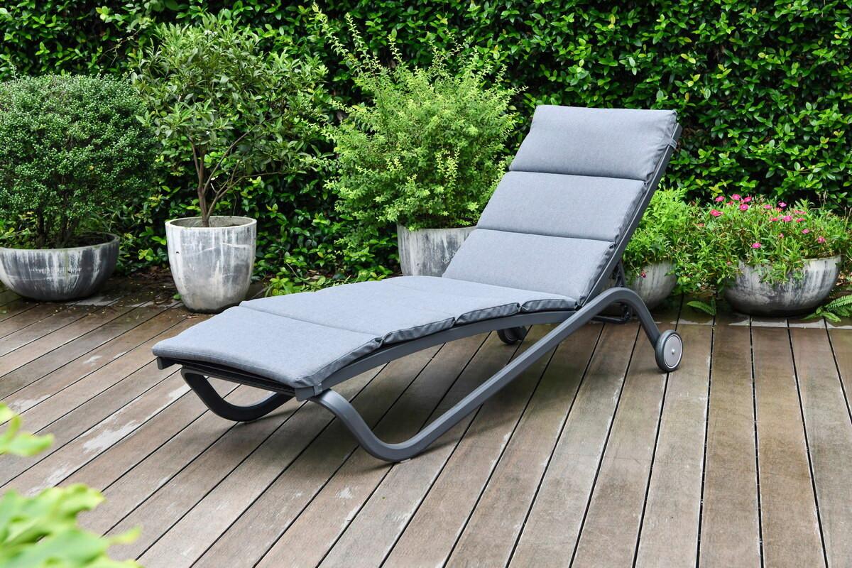 ZÁHRADNÉ LEŽADLO OTTI - sivá/antracitová, Basics, kov/textil (211/44/75cm) - Mömax