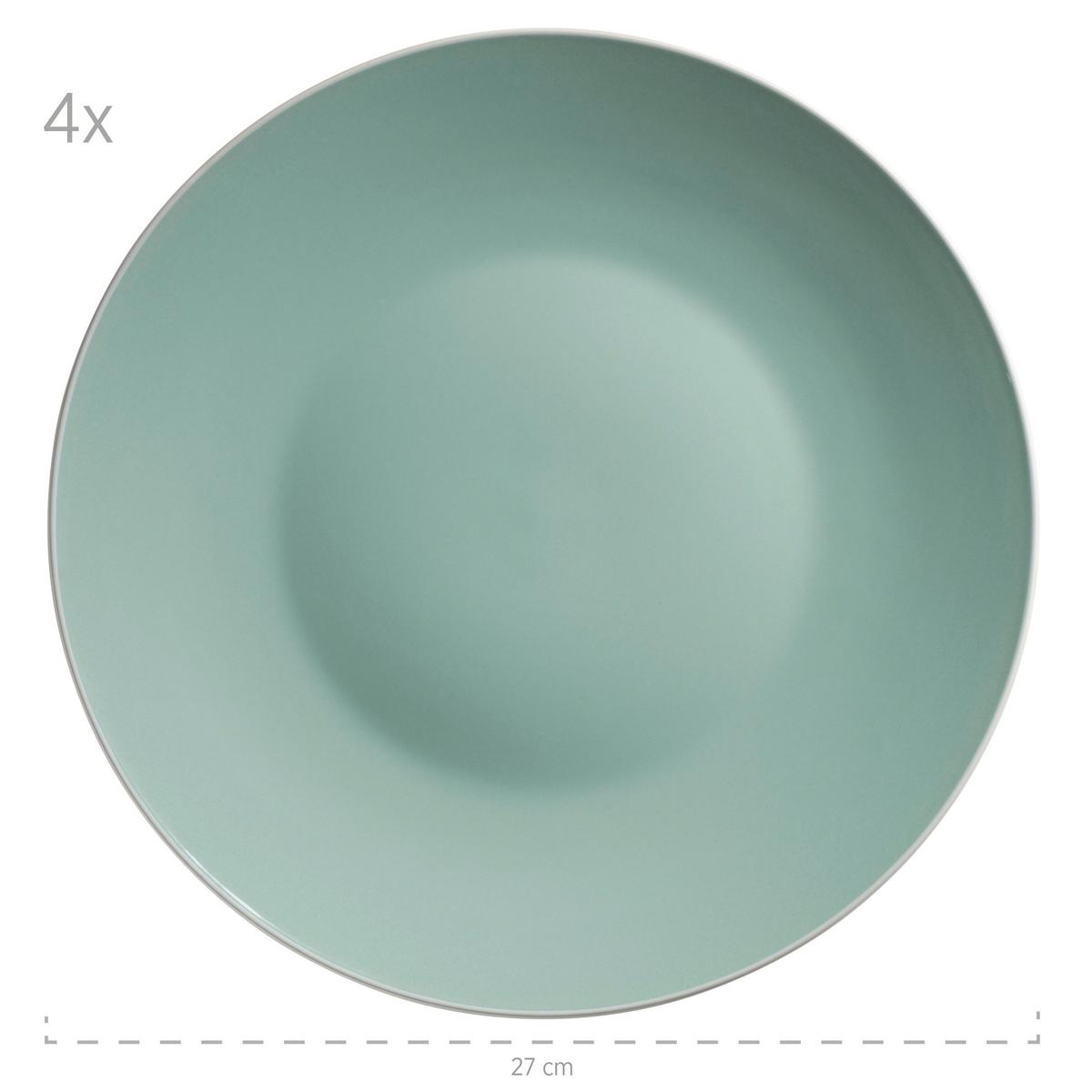 Kombiservice Elissa 6 Personen Geschirr Set - Grün, Basics, Keramik (46,5/33/32cm) - Mäser