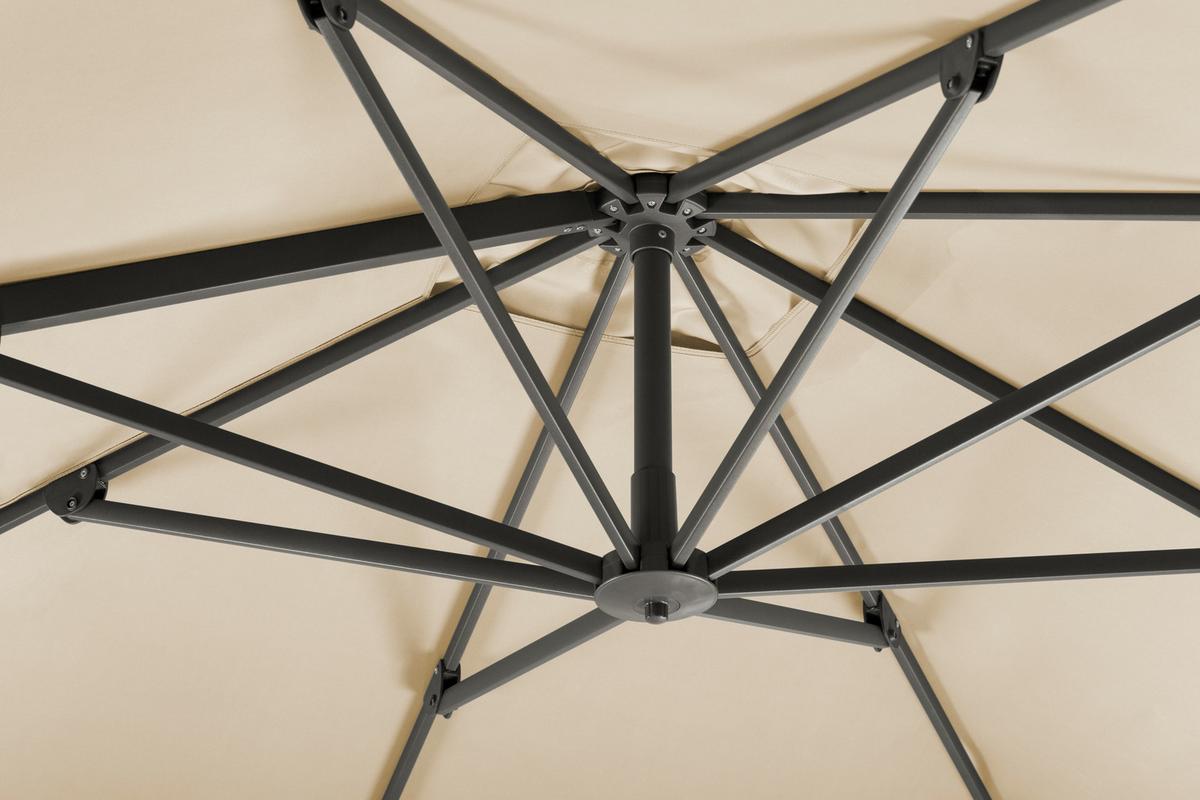 Ampelschirm Rhodos Twist Bxhxt: 358x263x300 Cm Naturfarben - Anthrazit/Naturfarben, Basics, Textil/Metall (358/263/300cm) - Schneider