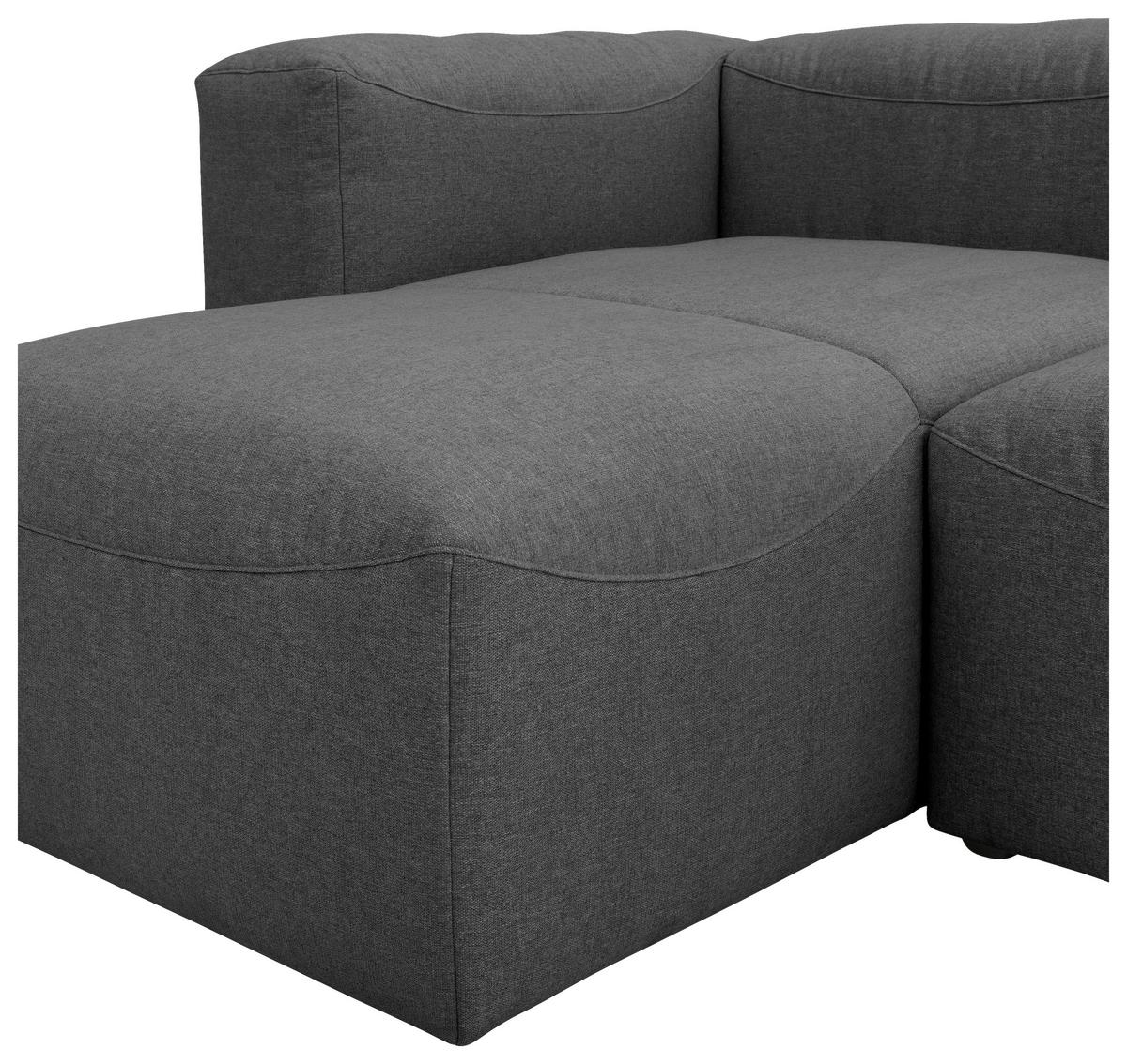 Ecksofa Lena Anthrazit Flachgewebe - Anthrazit, Design, Textil (250/73/160cm) - Max Winzer