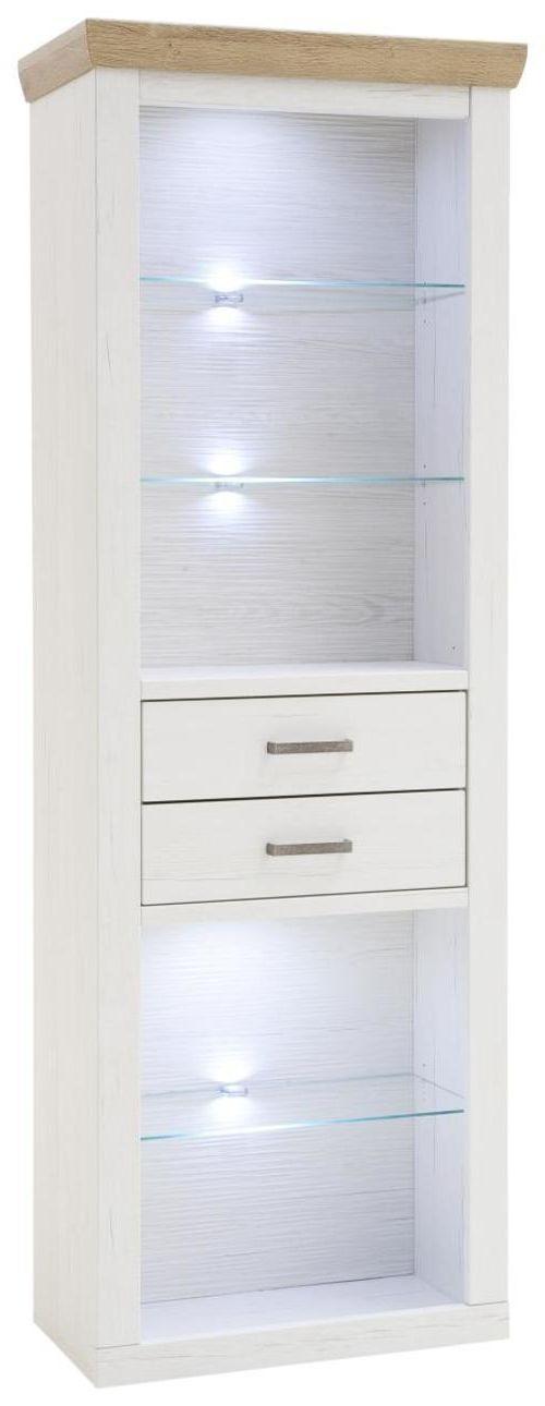 Regal Mit 2 Laden Brixen B: 73 cm Eiche/Pinie Dekor - Eichefarben/Pinienfarben, LIFESTYLE, Glas/Holzwerkstoff (73/210/40cm) - Livetastic