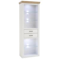 Regal Mit 2 Laden Brixen B: 73 cm Eiche/Pinie Dekor - Eichefarben/Pinienfarben, LIFESTYLE, Glas/Holzwerkstoff (73/210/40cm) - Livetastic