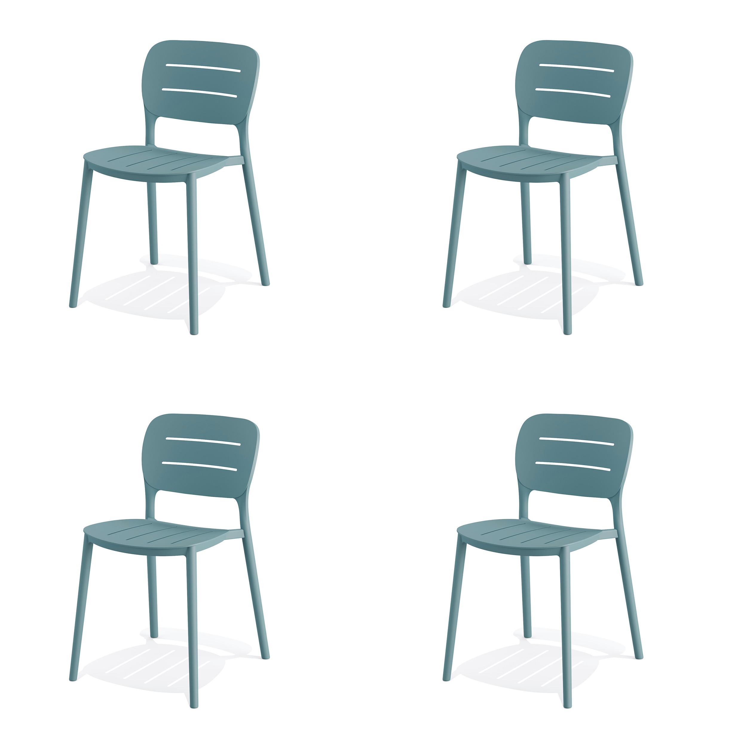 Stapelsessel 4x Propi – Stuhl Blau - Blau, MODERN, Kunststoff (46/79/53cm)