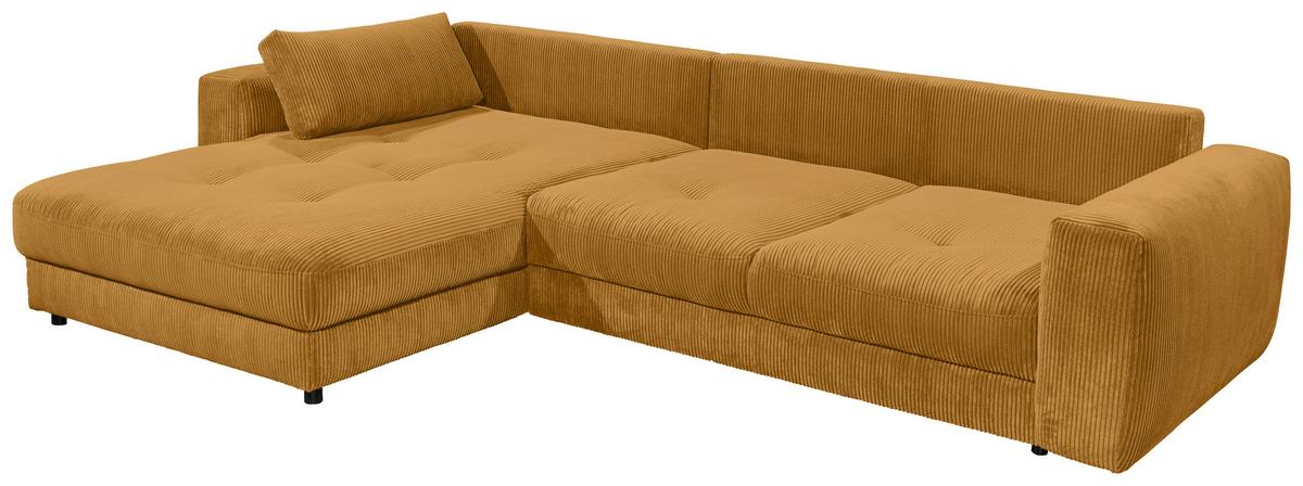 Ecksofa Barura 2s. Urc Gelb S: 194/333 Cm - Gelb/Schwarz, KONVENTIONELL, Holzwerkstoff/Textil (194/333cm) - MID.YOU