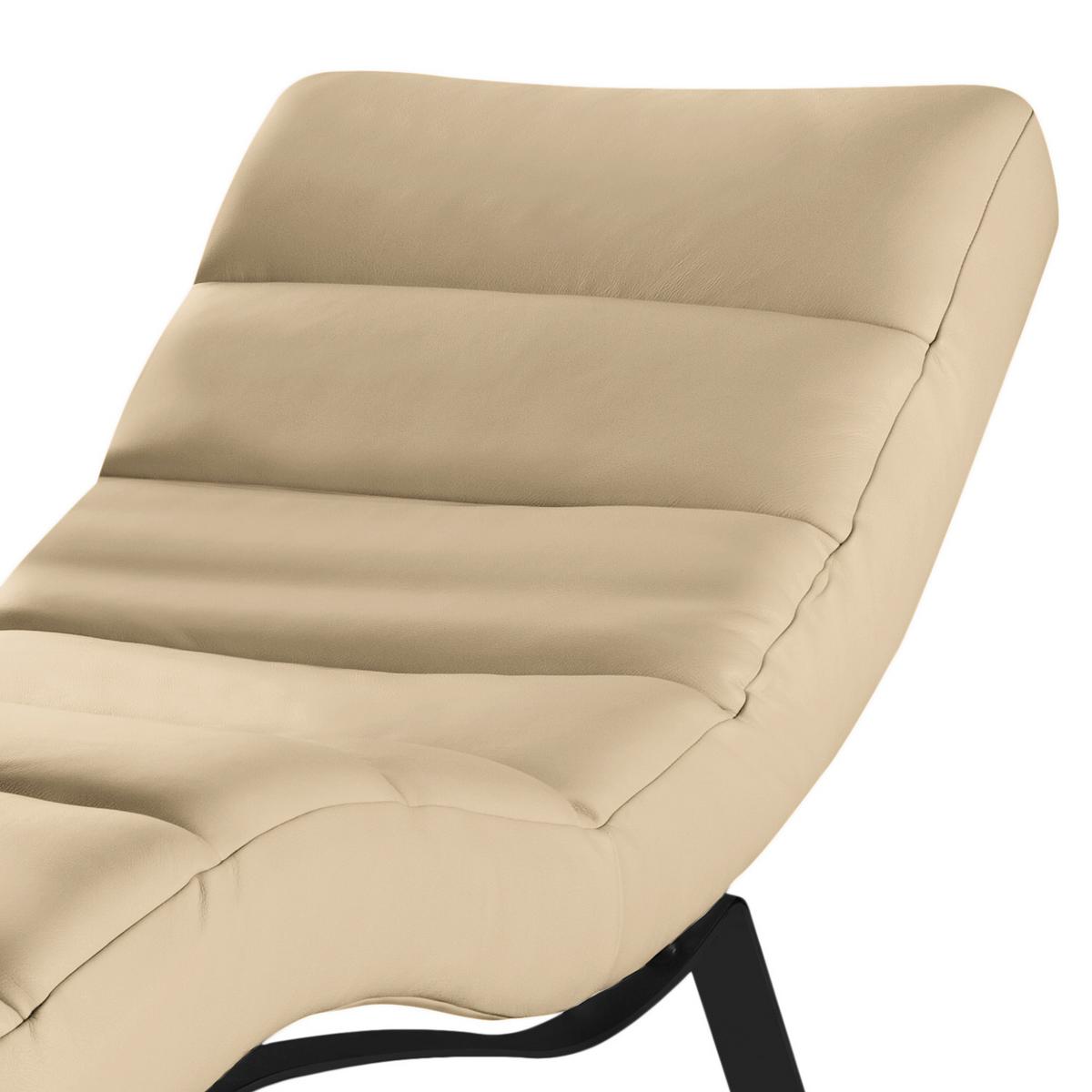 Relaxliege Swing Black Beige B: 65 Cm - Beige/Schwarz, Design, Leder (65/65-95/171cm) - Livetastic