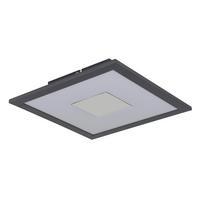 LED-Deckenleuchte Doro Grau Silberfarben Weiß L: 30cm - Silberfarben/Weiß, Design, Kunststoff/Metall (30/30/6cm) - Globo