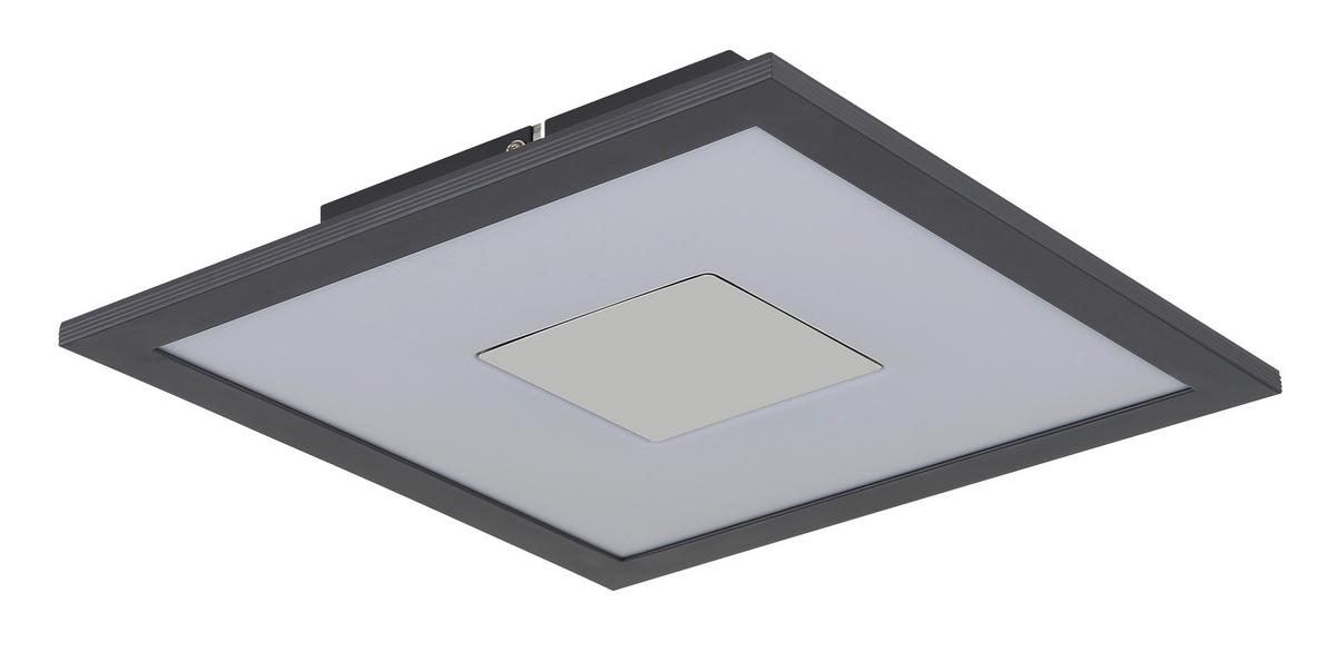 LED-Deckenleuchte Doro Grau Silberfarben Weiß L: 30cm - Silberfarben/Weiß, Design, Kunststoff/Metall (30/30/6cm) - Globo