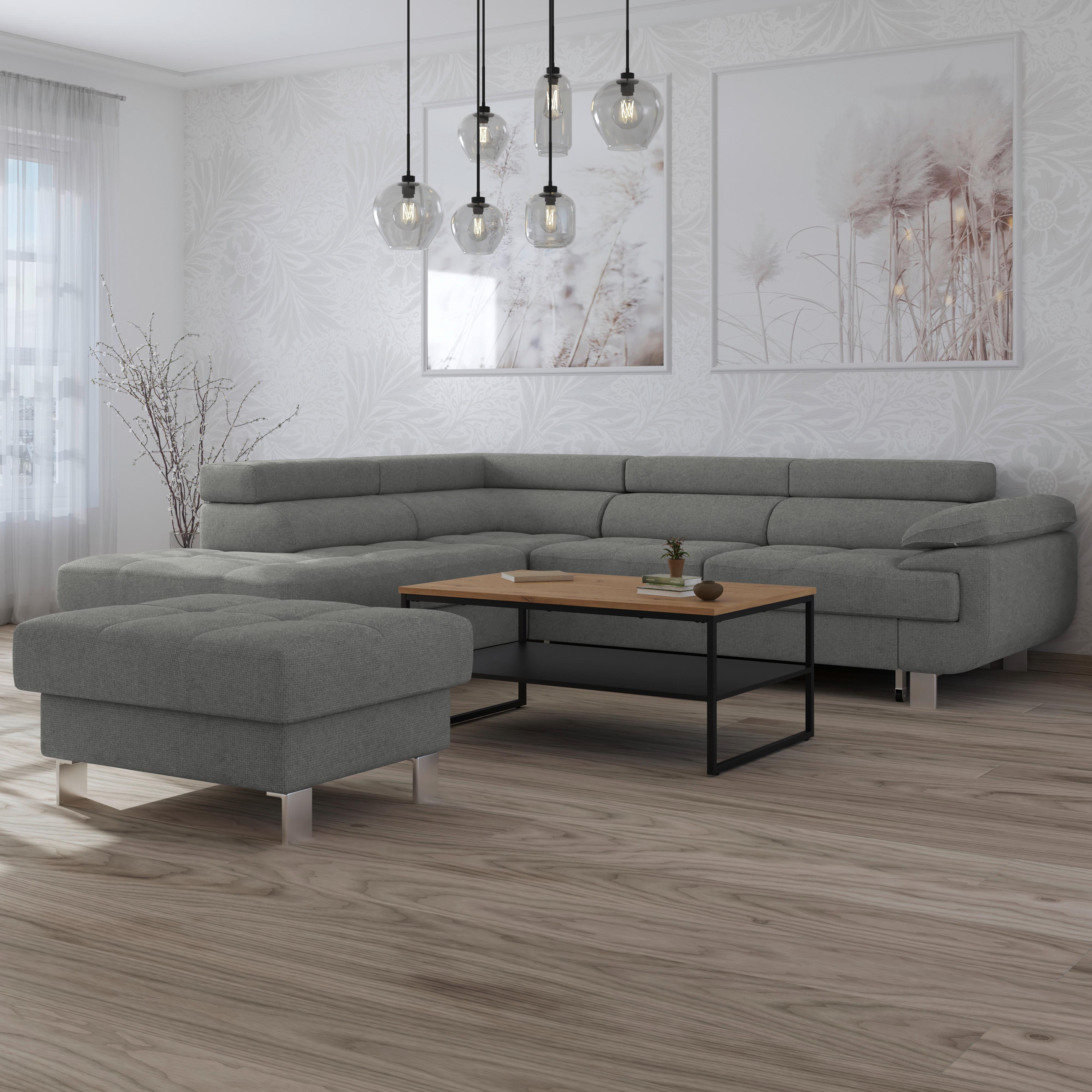 Ecksofa Savona - Dunkelgrau, MODERN, Textil (230/270cm) - Ondega