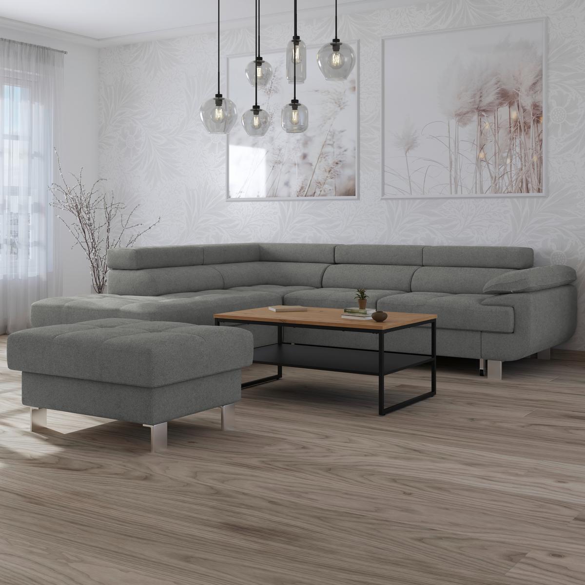 Ecksofa Savona - Dunkelgrau, MODERN, Textil (230/270cm) - Ondega