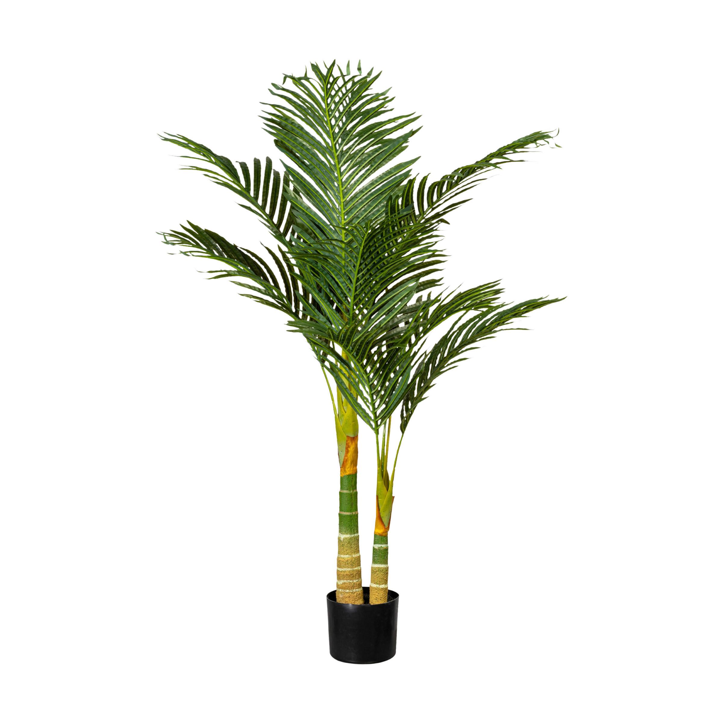 Kunstpflanze Grün/Braun/Schwarz, 120 cm - Schwarz/Braun, Design, Kunststoff (120cm) - P & B